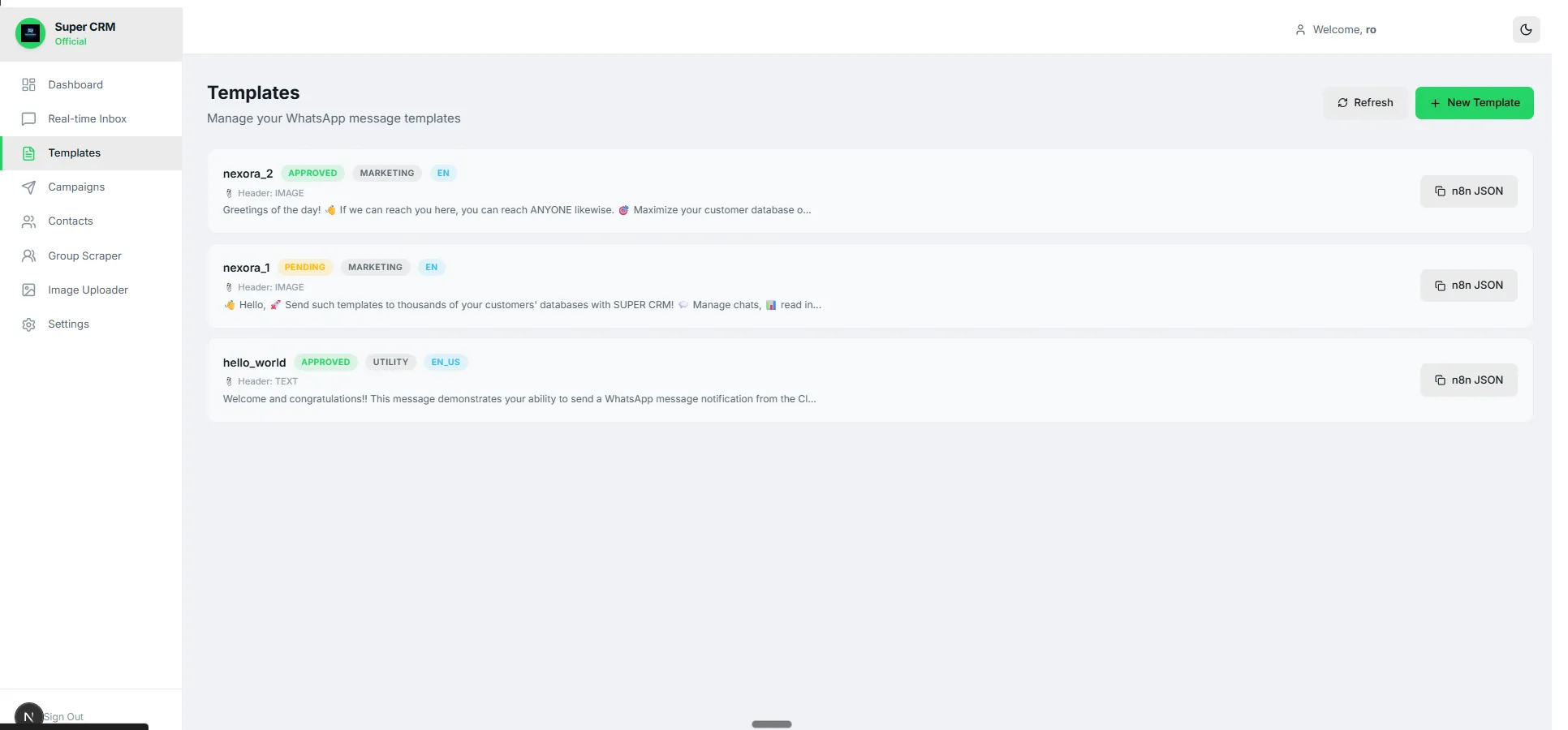 Super CRM & WhatsApp API Interface